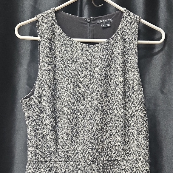 Theory Black and Gray Textured Midi Dress - Picture 3 of 7
